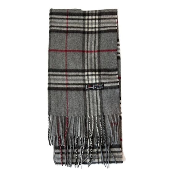 V. Fraas Cashmink Oblong Plaid Scarf - Picture 2 of 3